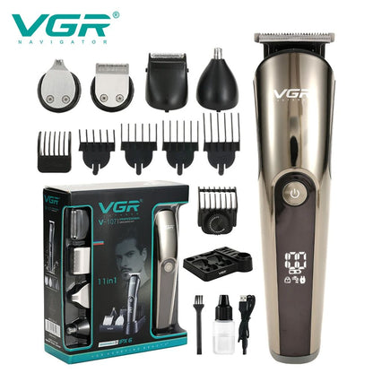 VGR V-107 11-In-1 Professional Grooming Kit With Multiple Attachments For Complete Personal Care