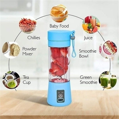 6 Blade Mini Portable Usb Juicer Blender Rechargeable - Kitchen Appliance Designed For Juice Blending And Daily Beverage Routine (Random Color)