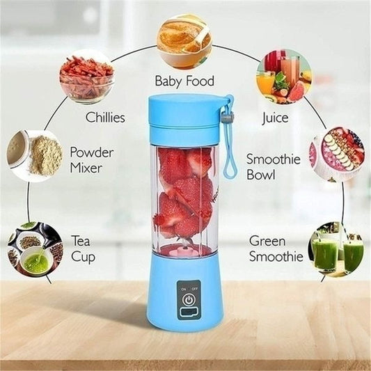 6 Blade Mini Portable Usb Juicer Blender Rechargeable - Kitchen Appliance Designed For Juice Blending And Daily Beverage Routine (Random Color)