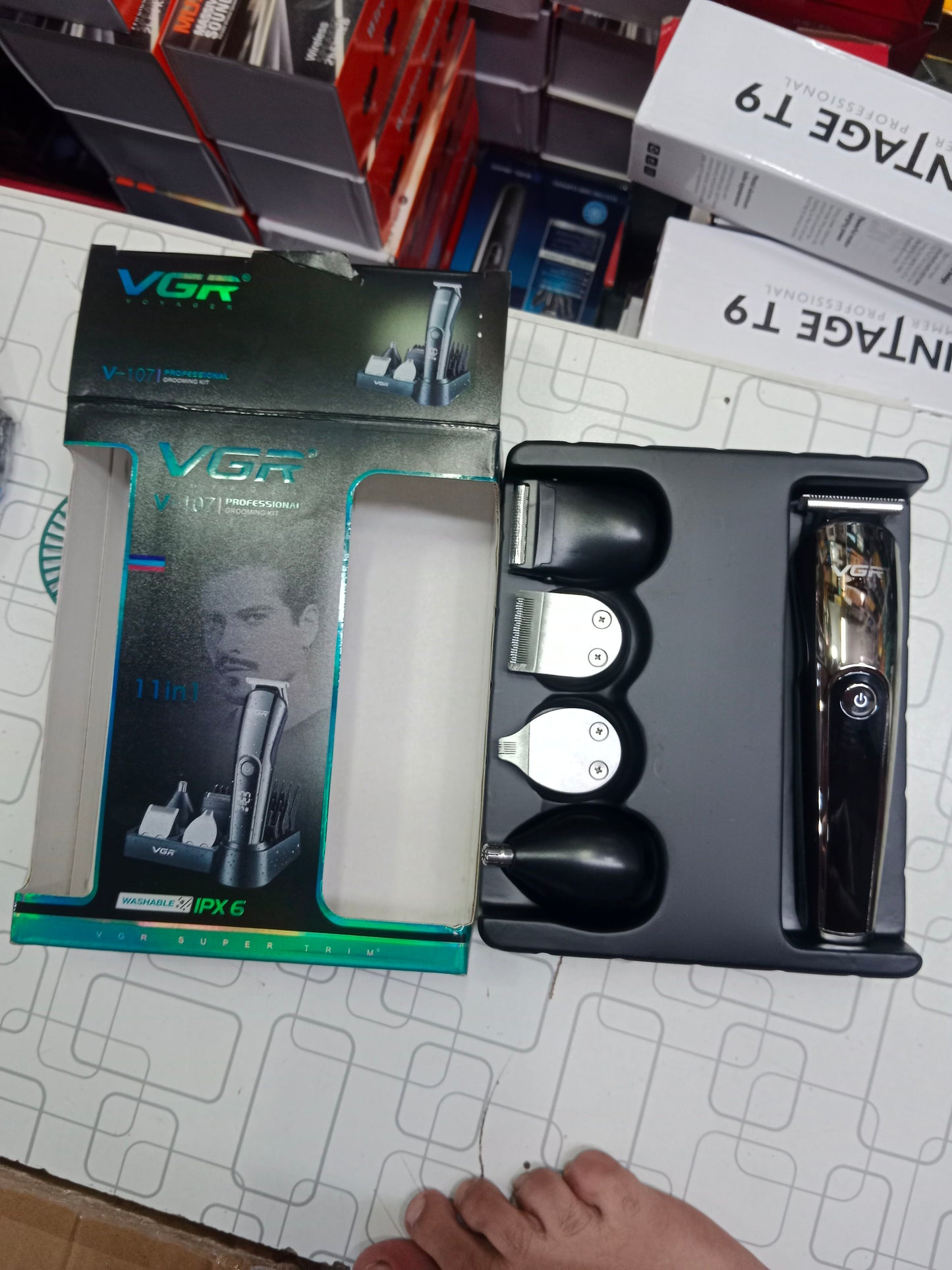 VGR V-107 11-In-1 Professional Grooming Kit With Multiple Attachments For Complete Personal Care