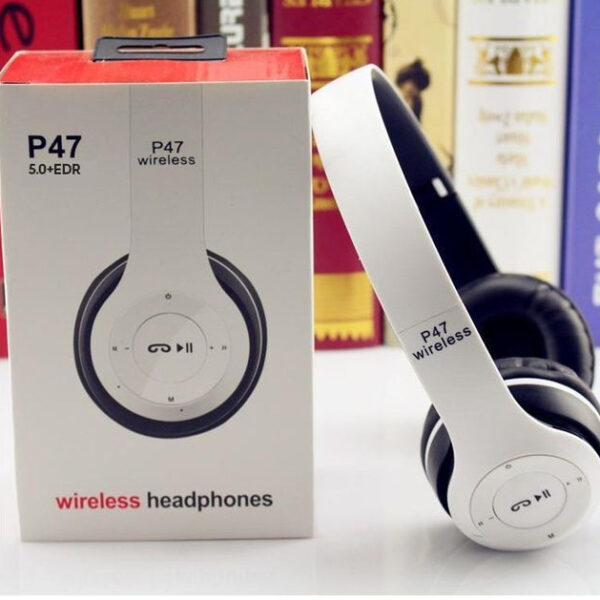 P47 Wireless Bluetooth On-Ear Headphones with Microphone (1 Piece – Random Color)