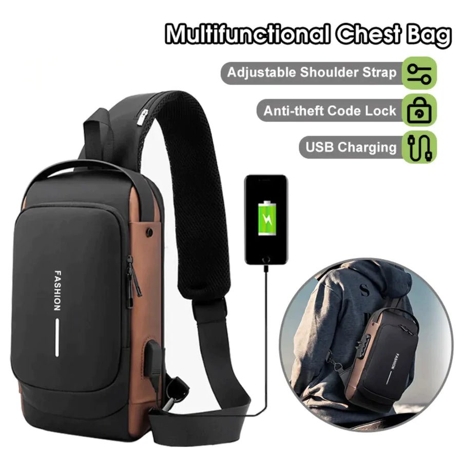 Anti-Theft Cross Body Bag With Password Lock Smooth Zippers And High-Capacity Storage For Secure Travel And Convenient Daily Use (Random Color)