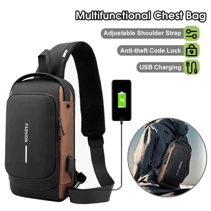 Anti-Theft Cross Body Bag With Password Lock Smooth Zippers And High-Capacity Storage For Secure Travel And Convenient Daily Use (Random Color)
